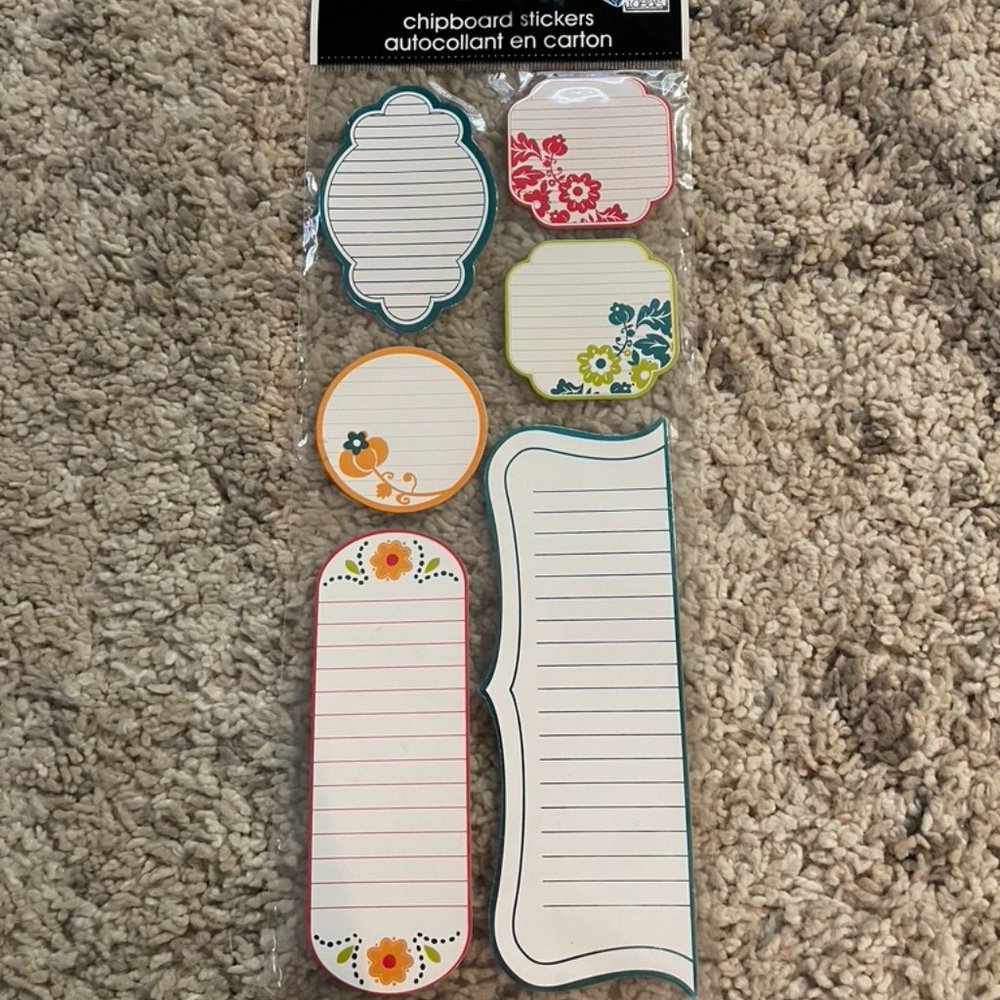 Chipboard Scrapbook Stickers Writing Lined